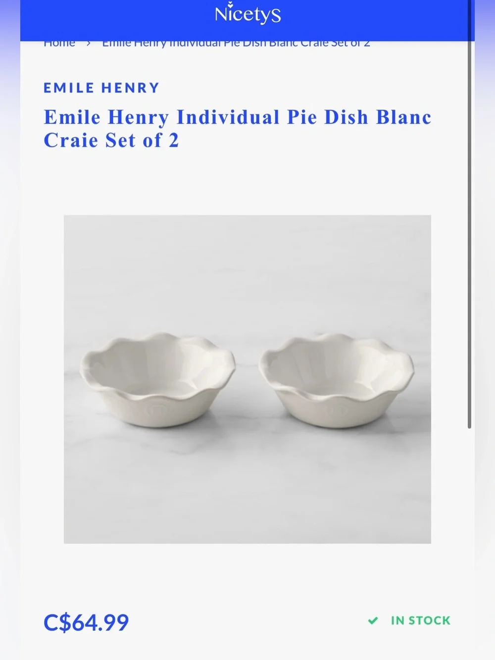 Set of 4 Emile Henry mini pie plates. Made in France. See pictures